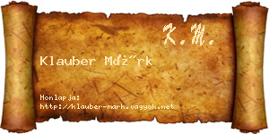 Klauber Márk névjegykártya